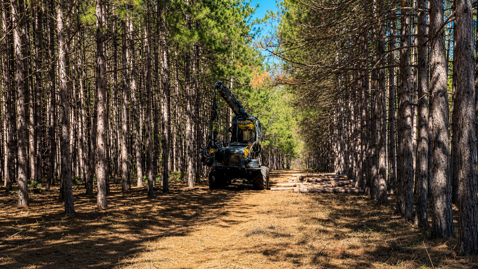 Access lane through a managed pine stand